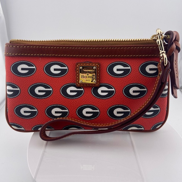 Dooney & Bourke Handbags - Dooney & Bourke University of Georgia Red  Black Logo Wristlet 8 x 4.5